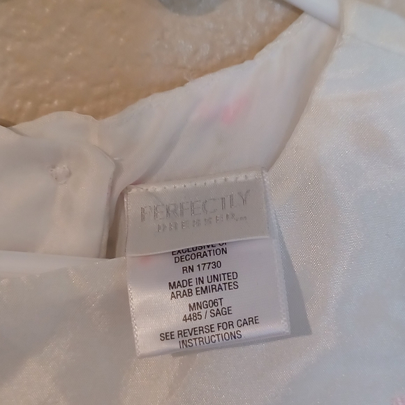 Perfectly Dressed White Green Floral Cap Sleeve Toddler Dress Size 4T - Picture 10 of 12